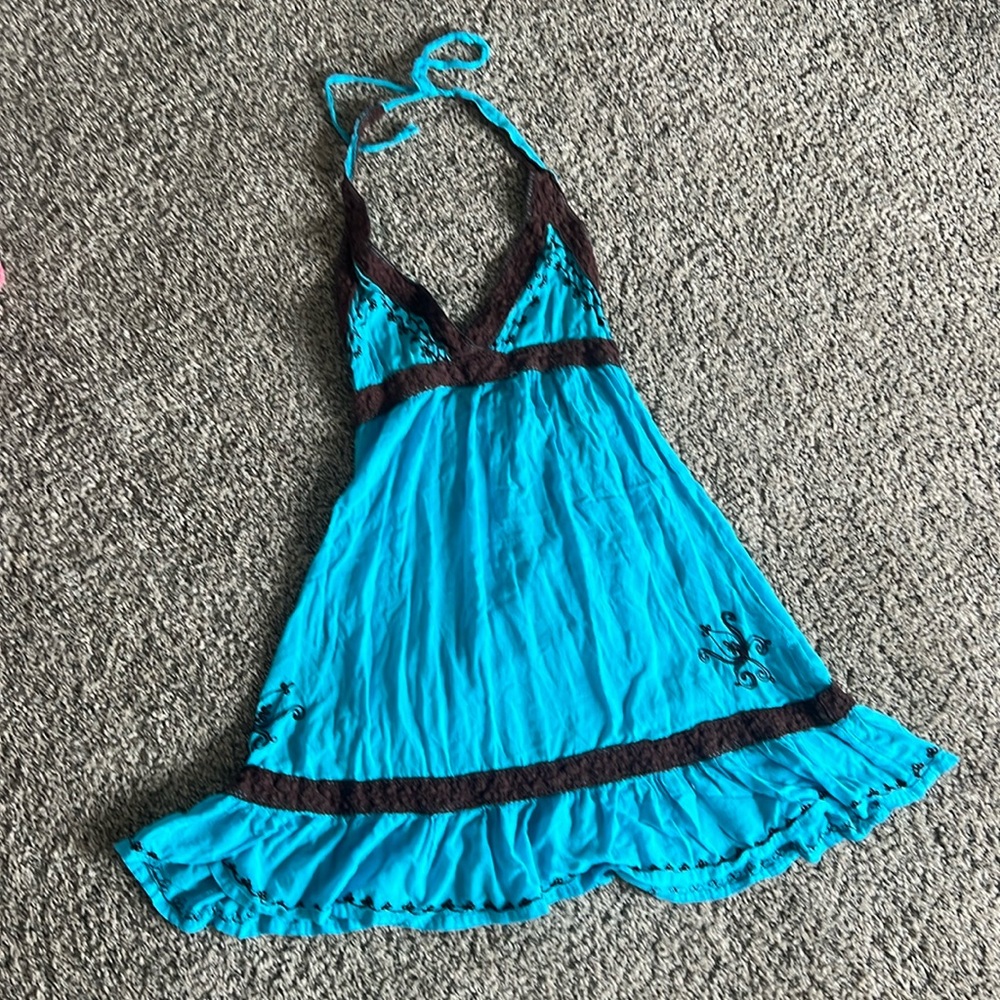 Halter dress from blue island. Pairs cute with cow girl boots!